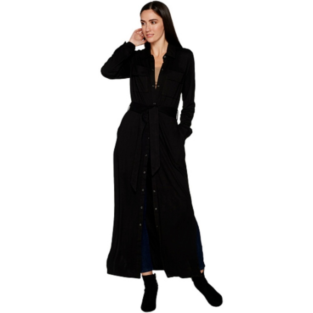 G.I.L.I. Regular Peached Knit Duster With Pockets